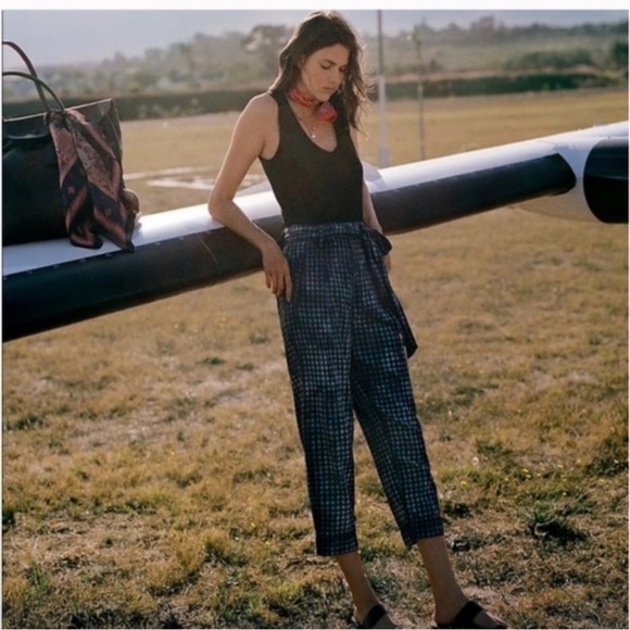 MAEVE by Anthropologie Avryl Bleached High Waisted Pants in Blue & Black Size 4 - Picture 4 of 14